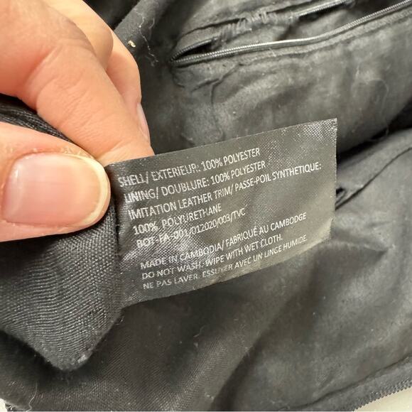 Botkier Black Nylon Leather Strap Tote Bag Handbag Purse Boho Large - Picture 6 of 10